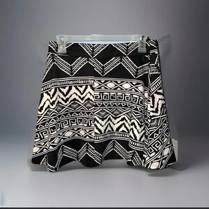 Absolute Angel Monochrome Patterned Skater Skirt